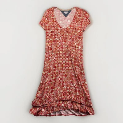 Tommy Hilfiger Para Mujer Naranja Boho Psicodélico Groovy Mod Vestido de Cóctel Talla L Foto 1 de 4