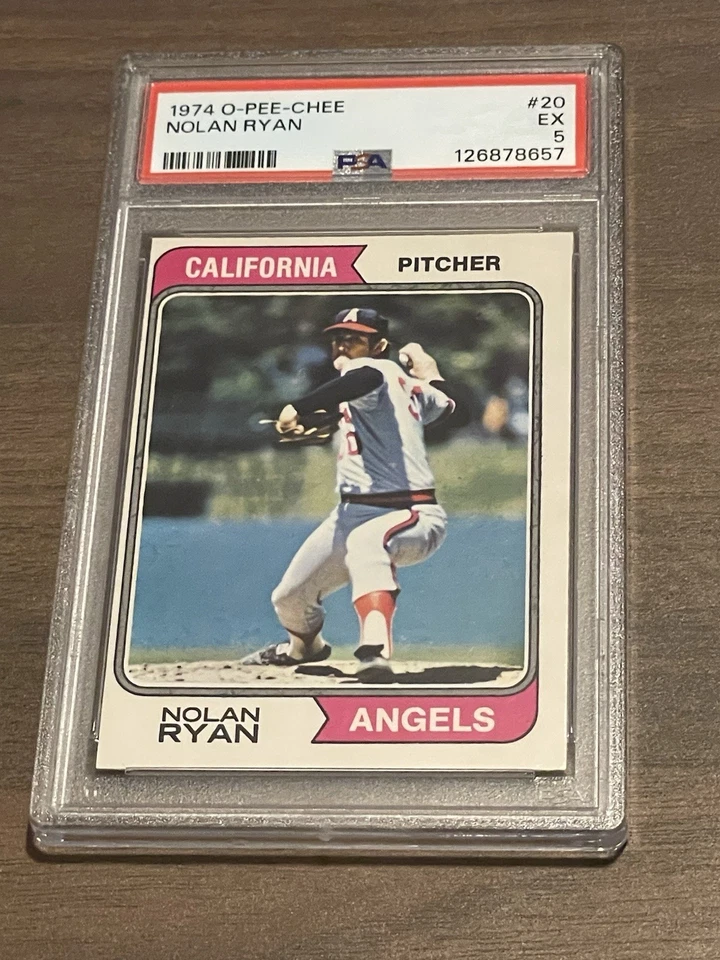1974 OPC O-Pee-Chee #20 Nolan Ryan Angels FRESH GRADE PSA 5, RARE, TOTAL POP 98! - Image 1 of 2
