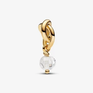 *BRAND NEW* Pandora Moments Faceted Clear Eternity Circle Dangle Charm 763462C04 - Picture 1 of 3