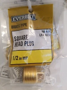 EVERBILT 1/2" in inch mip brass square head plug (F2) - Picture 1 of 1