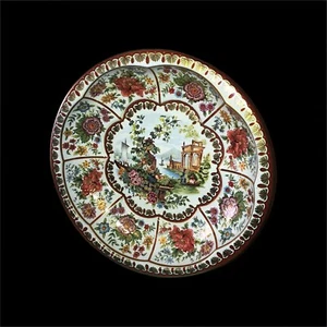 Quindi barca ciotola metallo vintage 1971 e fiori - Foto 1 di 9