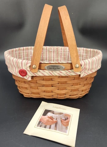 Longaberger 2007 Rich Brown Woven Memories Basket~Prot~Liner COUNTRY FARMHOUSE Cover