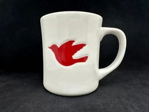 Starbucks Embossed Red Dove of Peace Bird White Coffee Mug Cup 12fl. oz 2008 EUC - Picture 1 of 9