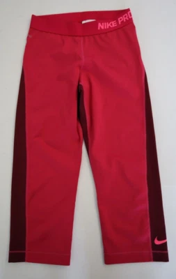 Nike Pro 589366 691 Mujer Talla S Fucsia 2 Tonos Dri-Fit Entrenamiento Capri Medias $60 Foto 1 de 4