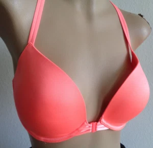 32 DD Victoria secret very sexy push up bra Racerback Front Snap Coral - Picture 1 of 4