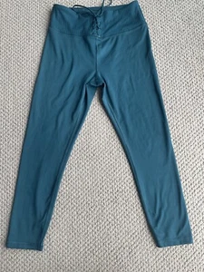 Victoria’s Secret Dark Green Lace-Up Waist Ribbed Knit Leggings - On Point Flow - Picture 1 of 6