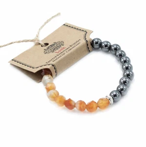 Faceted Gemstone Bracelet - Magnetic Carnelian - Brand NEW - Picture 1 of 1