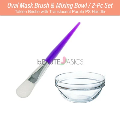 APPEARUS 2-Pc Set Oval Tip Mask Brush Taklon Bristle Facial Spa Treatment Brushes DIY