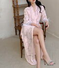 Girl Nightgown Robe Lace Cardigan Floral Feather Sleepwear Home Loungewear 30401