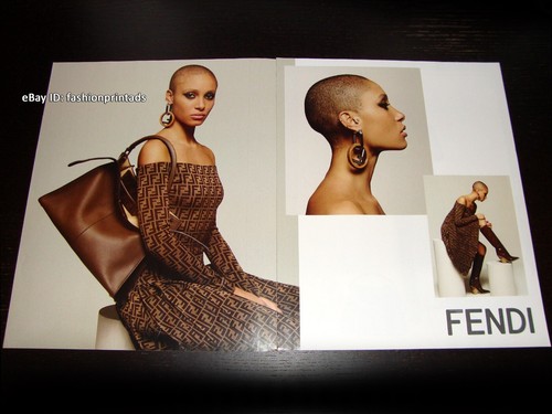 FENDI 4 pagine STAMPA ANNUNCIO autunno 2018 ADWOA ABOAH Abbey Lee Kershaw KARL LAGERFELD