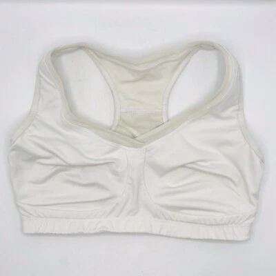 Sujetador deportivo Athleta Va Va suéter blanco 903749 soporte trasero alto inalámbrico 36D Foto 1 de 4