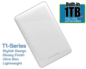 Avolusion T1 Series 1TB USB 3.0 Portable External Gaming PS5 Hard Drive White - Picture 1 of 9