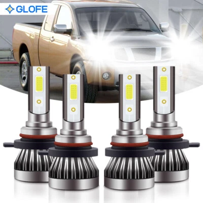 For Nissan Titan 2004-2015 4X 6000K Combo LED Headlights High Low Beam Bulbs kit - Image 1 of 4