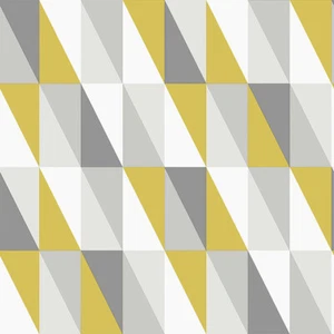 4060-138921 Inez Mustard Yellow Geometric Wallpaper Non Woven Unpasted Wall Cov - Picture 1 of 4