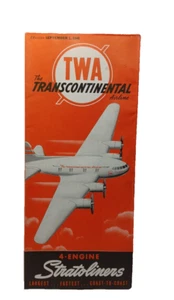 September 1940 TWA Airlines 4 Engine Stratoliner Timetable Brochure JRR10 - Picture 1 of 5