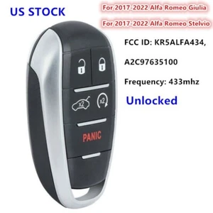 DESBLOQUEADO para Alfa Romeo Giulia Stelvio 5 botones llave inteligente mando a distancia KR5ALFA434 - Imagen 1 de 5