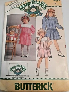 Dress Butterick Sewing Pattern 3552 Cabage Patch Kids Dress Size 6 Transfers - Picture 1 of 7