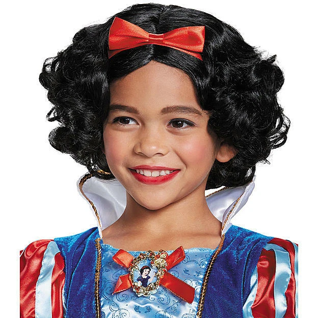 Peluca Blancanieves Princesa Disney Vestido Elegante Halloween Niño Disfraz Accesorio Foto 1 de 1