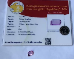 .98 Carat Natural Pink Sapphire::Fancy Step Cut::Certified VS - Picture 1 of 5
