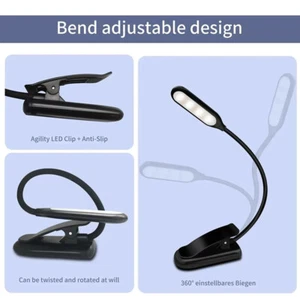 Rechargeable Book Reading Light Lamp Book Light For Reading In Bed Adjustable - Photo 1/11