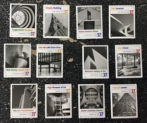 2005USA #3910a-l 37c Modern American Architecture - Set of 12 Singles From Sheet - Picture 1 of 1