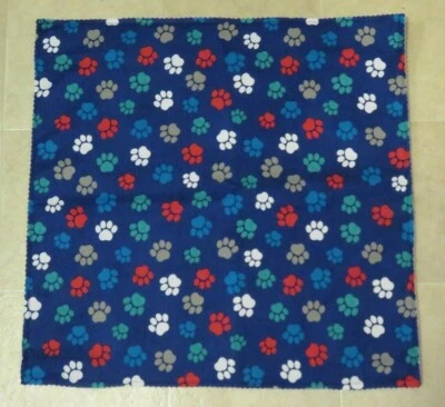 G & M CREATIONS HUGE 21" Colorful pawprints handmade catnip mat- cute cat toy blanket w/ catnip