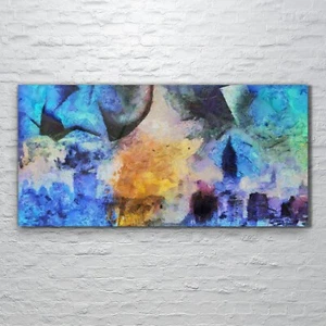 Wandbilder Glasbild Druck auf Glas 120x60 Kunst New York City Abstrakte Malerei - Bild 1 von 7