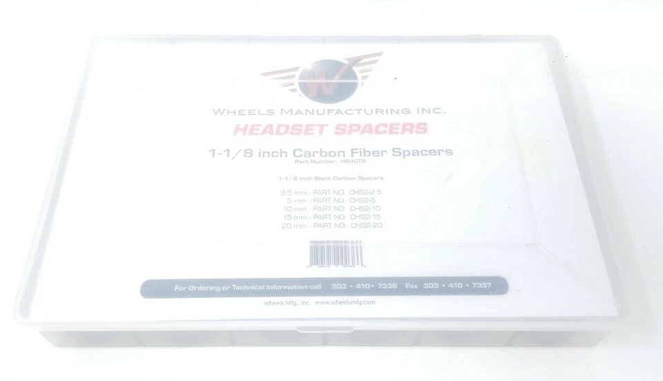 Kit espaciador de auriculares de fibra de carbono Wheels Manufacturing HS-KIT5 W-M 1-1/8", 74 piezas Foto 1 de 2