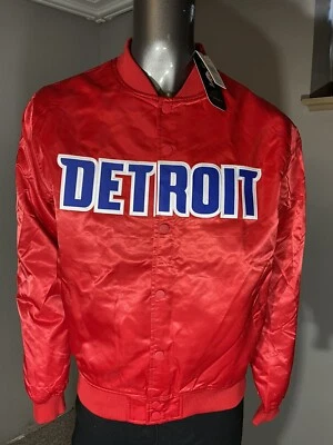 Chaqueta de baloncesto Detroit Pistons NBA Pro estándar satinado para hombre XL roja $130 Foto 1 de 4