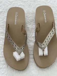 CAMMIE Women 2"  Wedge Platform jewelry  Flip Flops Thong Sandals Shoes - Picture 1 of 5