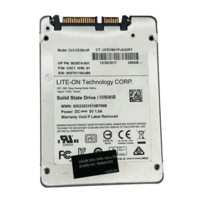 HP 916860-002 256GB 6GB SATA 2.5" 7MM Solid State Drive 903974-001 - Image 1 of 3