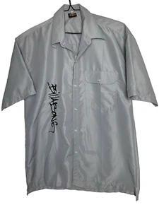 Billabong Mechanics Mens Shirt Size L / Large Grey Button Up Y2K - Vintage - Picture 1 of 8