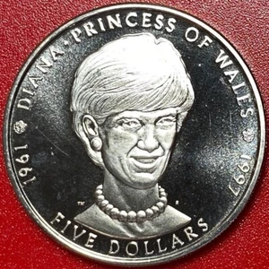 1997 MARSHALL ISLAND $5 DIANA PRINCESS OF WALES 1961-1997 COIN CU-NI (no silver) - Picture 1 of 4