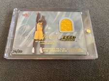 2000 Fleer Feel The Game Shaquille O’Neal GOLD Game Worn Jersey Hand #’d 36/50!