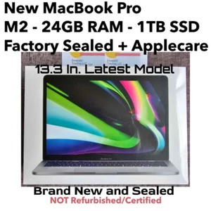 NEW MacBook Pro 13.3" - Apple M2 - 24GB Memory - 1TB SSD - w/ AppleCare (Latest) - Picture 1 of 8
