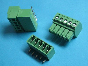 50 pcs Pitch 3.5mm Angle 5way/pin Screw Terminal Block Connector Pluggable Type - Picture 1 of 4
