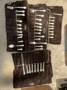 Cubiertos de plata de ley Lunt con mangas de sujeción total de 41 piezas - Imagen 1 de 14