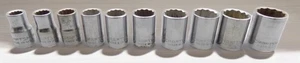 Craftsman 10 Piece 1/2" Drive Socket Set Shallow 12 Point 7/16" Thru 1" W/Rail - Picture 1 of 1