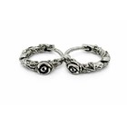 Silver-Tone Rose Vine Hoop Earrings