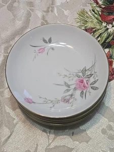 Vintage Golden Rose China aus Japan Dessertschalen 5,5" rund Goldrand 8 verfügbar - Bild 1 von 4