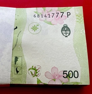 Argentina 500 Pesos, 2016 ND, P-365 UNC X 100 PCS Bundle Pack - Picture 1 of 9