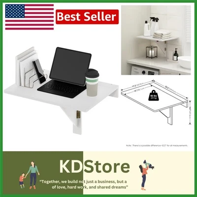 Hermite Wall-Mount Folding Table - Space-Saving White Convenience - Image 1 of 4