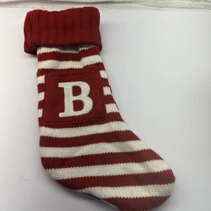 Wondershop Knit Striped Monogram Christmas Stocking with the letter "B - Picture 1 of 6