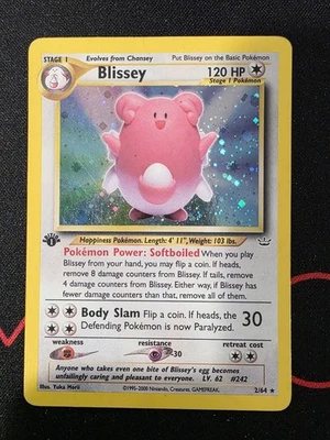 Pokemon TCG: Blissey 2/64 1st Edition Holo Rare Neo Revelation MP - Image 1 of 4