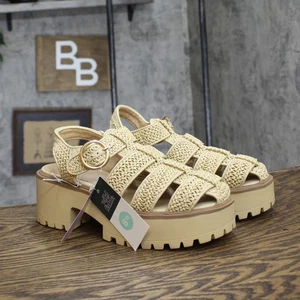 Wild Fable Womens Elide Raffia Fisherman Platform Heels 92611257 Tan Brown 8.5M - Picture 1 of 11