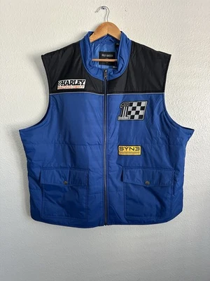 哈雷戴维森摩托车 #1 美国赛车部背心夹克男式尺寸 3XL — 第 1/4 张图片