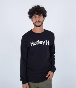 Hurley Camiseta Manga Larga Hombre Algodón Cuello Redondo Everyday Negro MEDIO PRECIO - Imagen 1 de 2