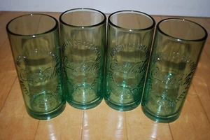 Coca Cola Atlanta GA Property Of Thick Green Recycled Glass Tumbler Lot/4 2009 - Picture 1 of 3