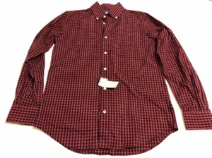 Nautica Botón Camisa delantera Tamaño Pequeño rojo a cuadros Hombres Casual Manga larga - Imagen 1 de 11
