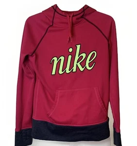 Nike Women's Small Hoodie Pink & Yellow Pullover Therma Fit   - Picture 1 of 4